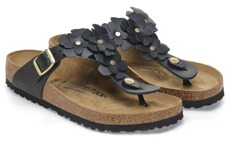 Birkenstock Siena Flowers Black - Natural Leather - 1026734 Calzata Stretta