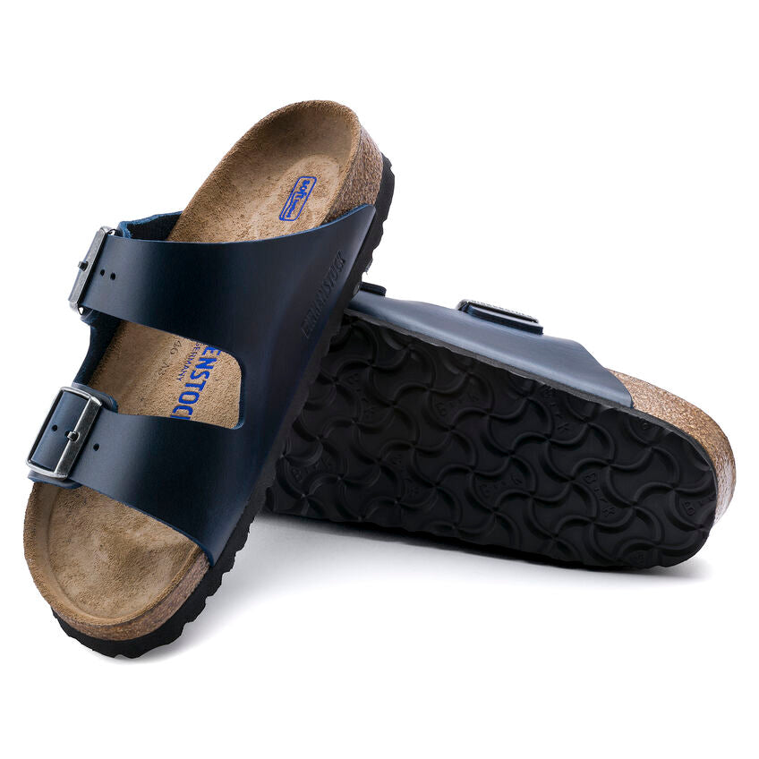 Birkenstock Arizona Blue - Pelle - Soft Footbed - 1013644 - Calzata Stretta