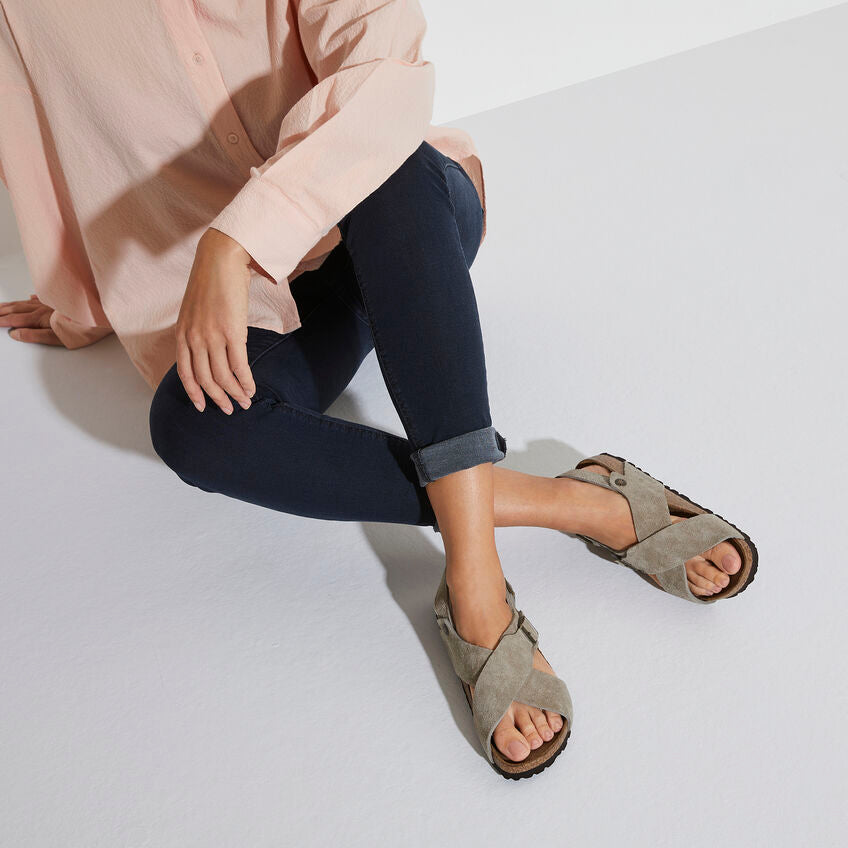 Birkenstock Tulum Taupe - Suede Leather - 1029834 - Calzata Stretta