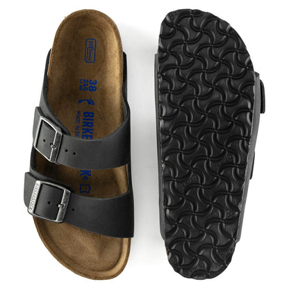 Birkenstock Arizona SFB BLACK - Oiled Leather - Pelle - Soft Footbed - 752483 - Calzata Stretta