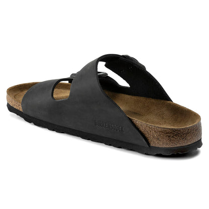 Birkenstock Arizona SFB BLACK - Oiled Leather - Pelle - Soft Footbed - 752483 - Calzata Stretta