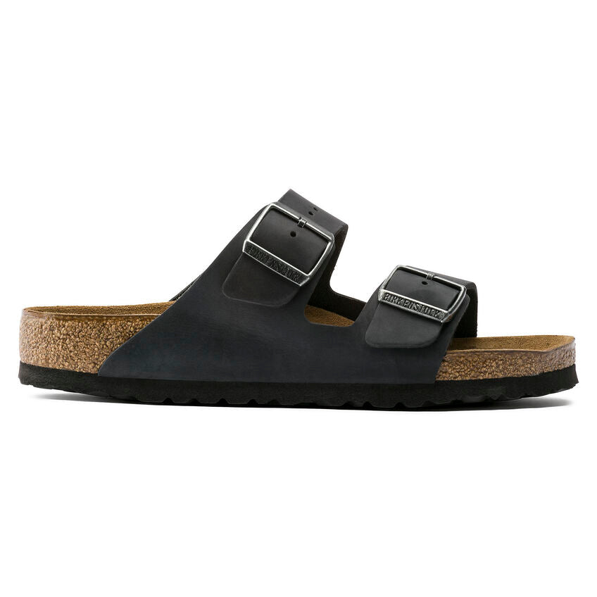 Birkenstock Arizona SFB BLACK - Oiled Leather - Pelle - Soft Footbed - 752483 - Calzata Stretta