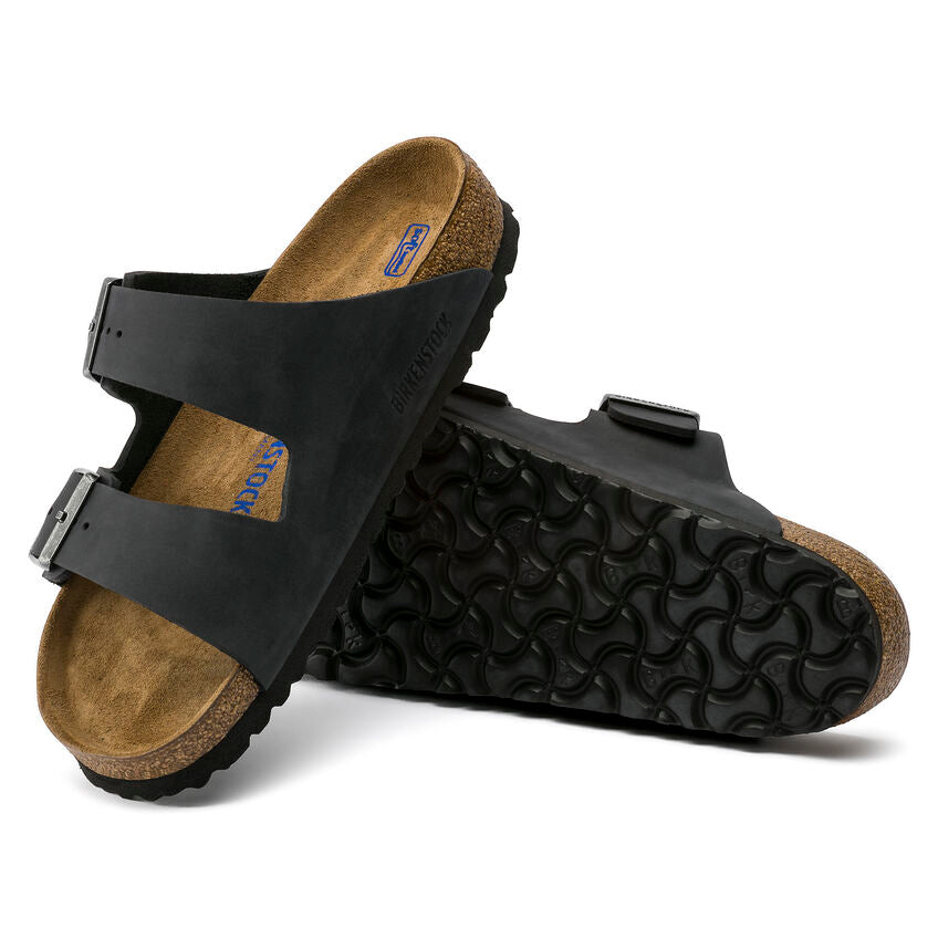Birkenstock Arizona SFB BLACK - Oiled Leather - Pelle - Soft Footbed - 752483 - Calzata Stretta