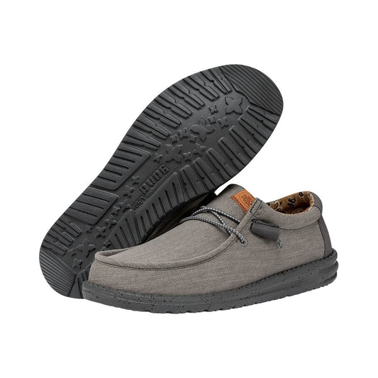 Hey Dude - WALLY WASHED CANVAS Charcoal