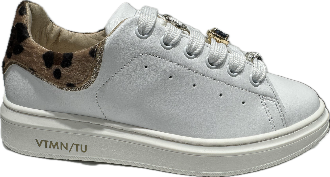 Kammi Sneakers GAETA/PROFILO in Pelle - Bianco/Camel