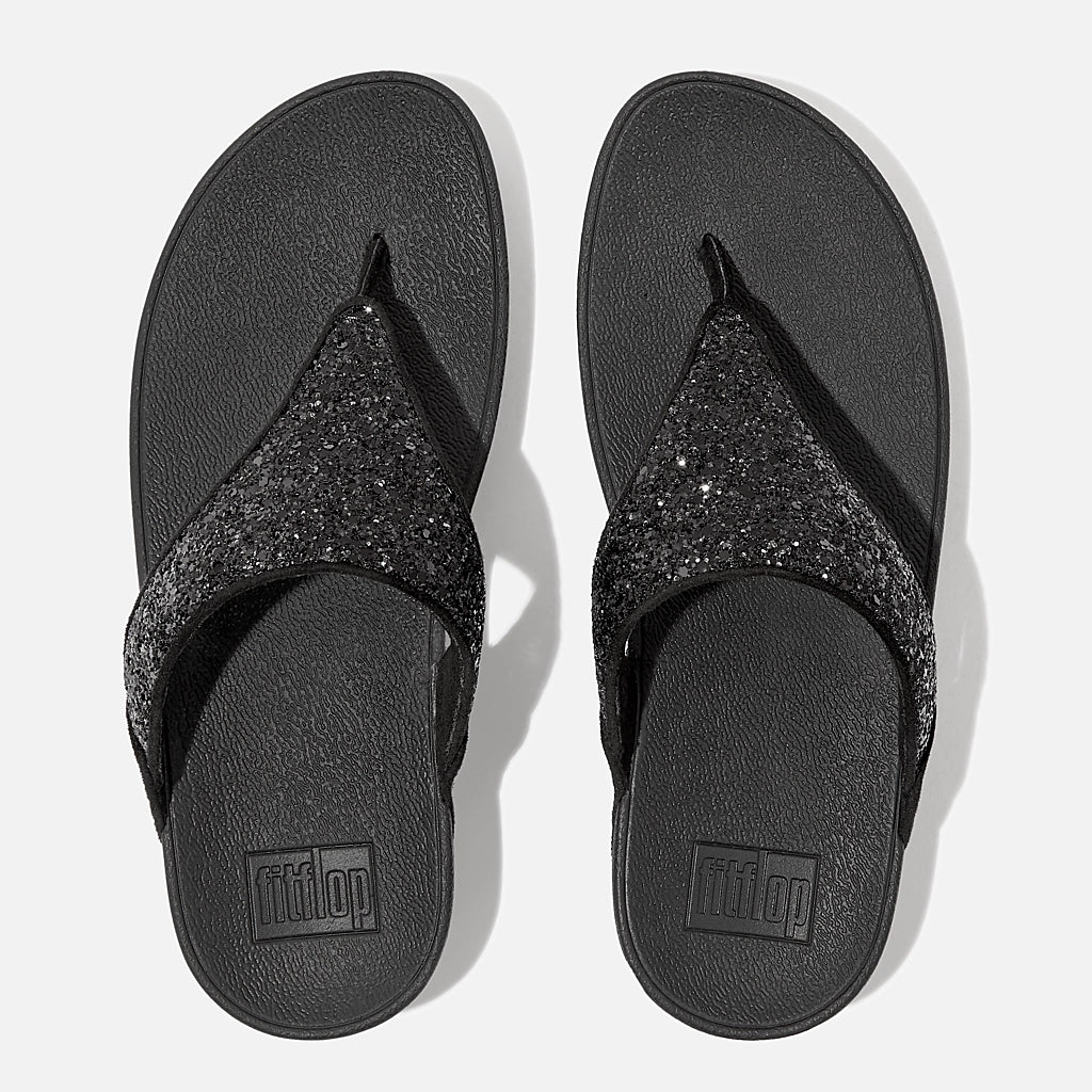 FitFlop LULU GLITTER TOE-THONGS BLACK GLITTER