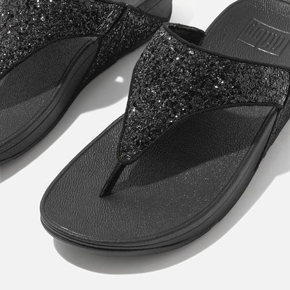 FitFlop LULU GLITTER TOE-THONGS BLACK GLITTER