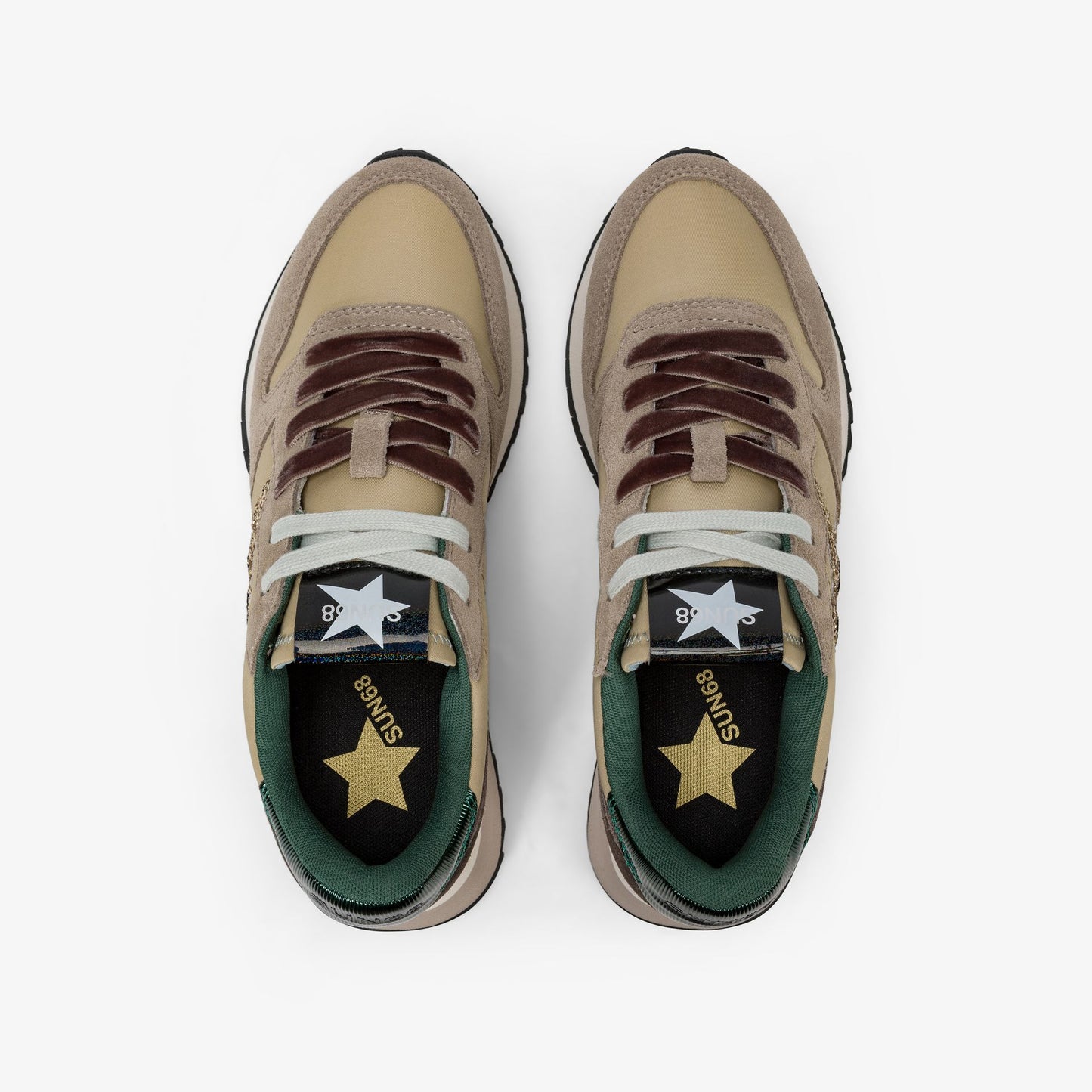 Sun68 Z45217 STARGIRL GLITTER LOGO BEIGE SCURO