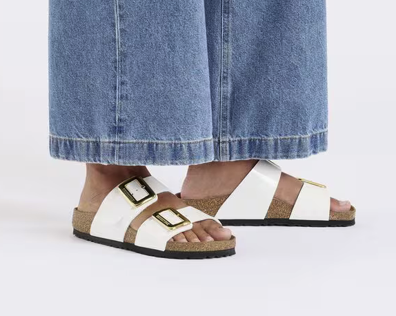 Birkenstock  Sydney CB White Vernice - Birko-Flor Patent - 1029438 - Calzata Stretta