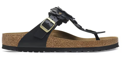 Birkenstock Siena Flowers Black - Natural Leather - 1026734 Calzata Stretta