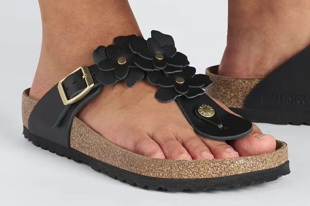 Birkenstock Siena Flowers Black - Natural Leather - 1026734 Calzata Stretta