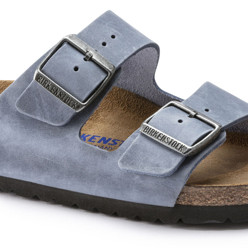 Birkenstock Arizona Dusty Blue - Pelle - Soft Footbed - 1022509 - Calzata Stretta