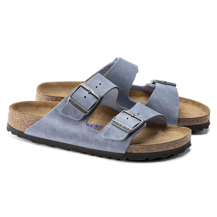 Birkenstock Arizona Dusty Blue - Pelle - Soft Footbed - 1022509 - Calzata Stretta