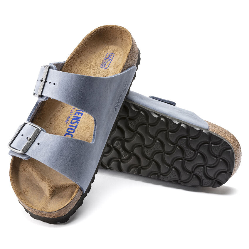 Birkenstock Arizona Dusty Blue - Pelle - Soft Footbed - 1022509 - Calzata Stretta