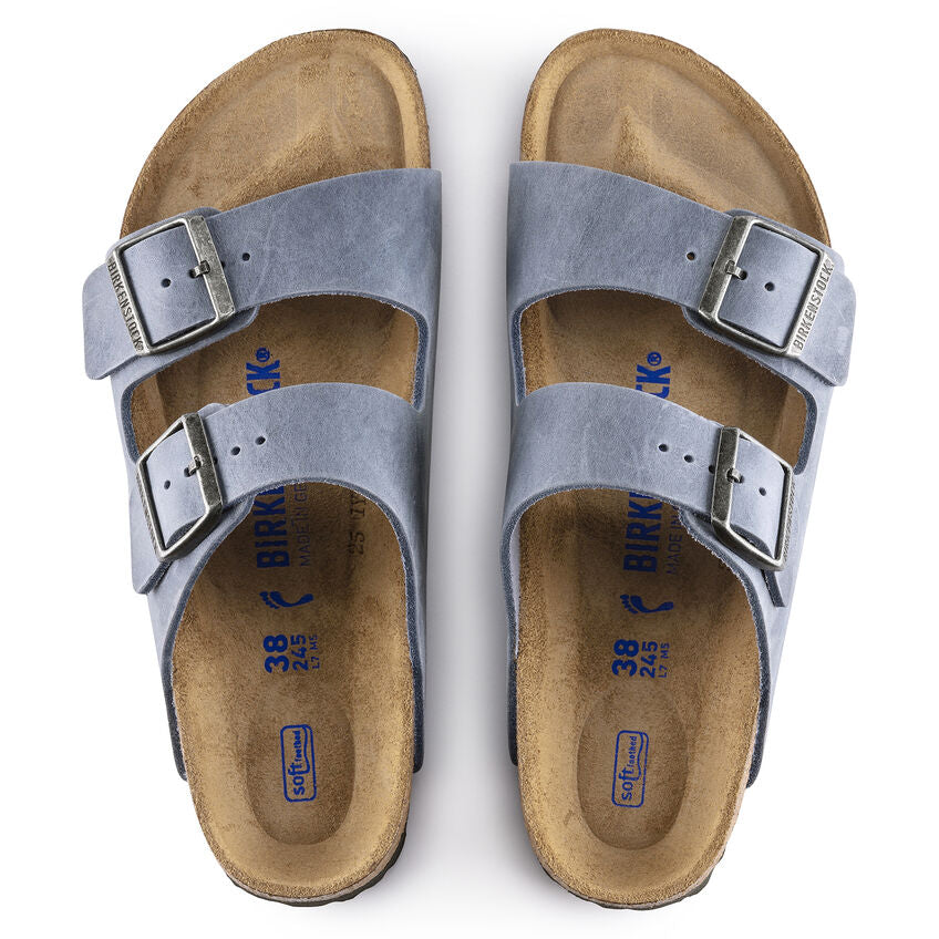 Birkenstock Arizona Dusty Blue - Pelle - Soft Footbed - 1022509 - Calzata Stretta