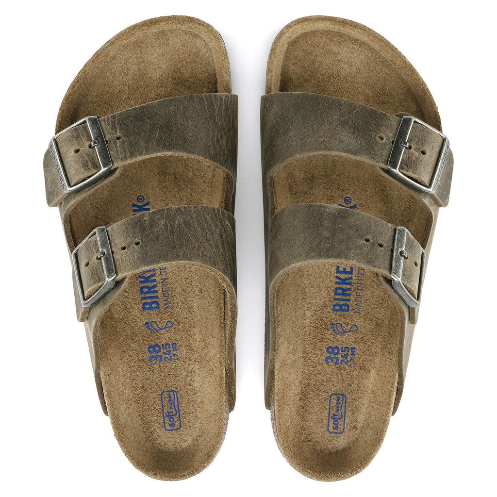 Birkenstock Arizona Faded Khaki - Pelle - Soft Footbed - 1019377 - Calzata Stretta