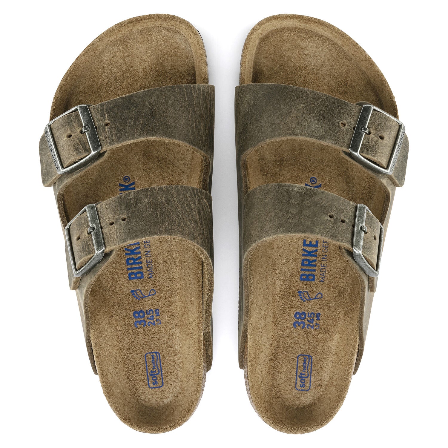 Birkenstock Arizona Faded Khaki - Pelle - Soft Footbed - 1019377 - Calzata Stretta